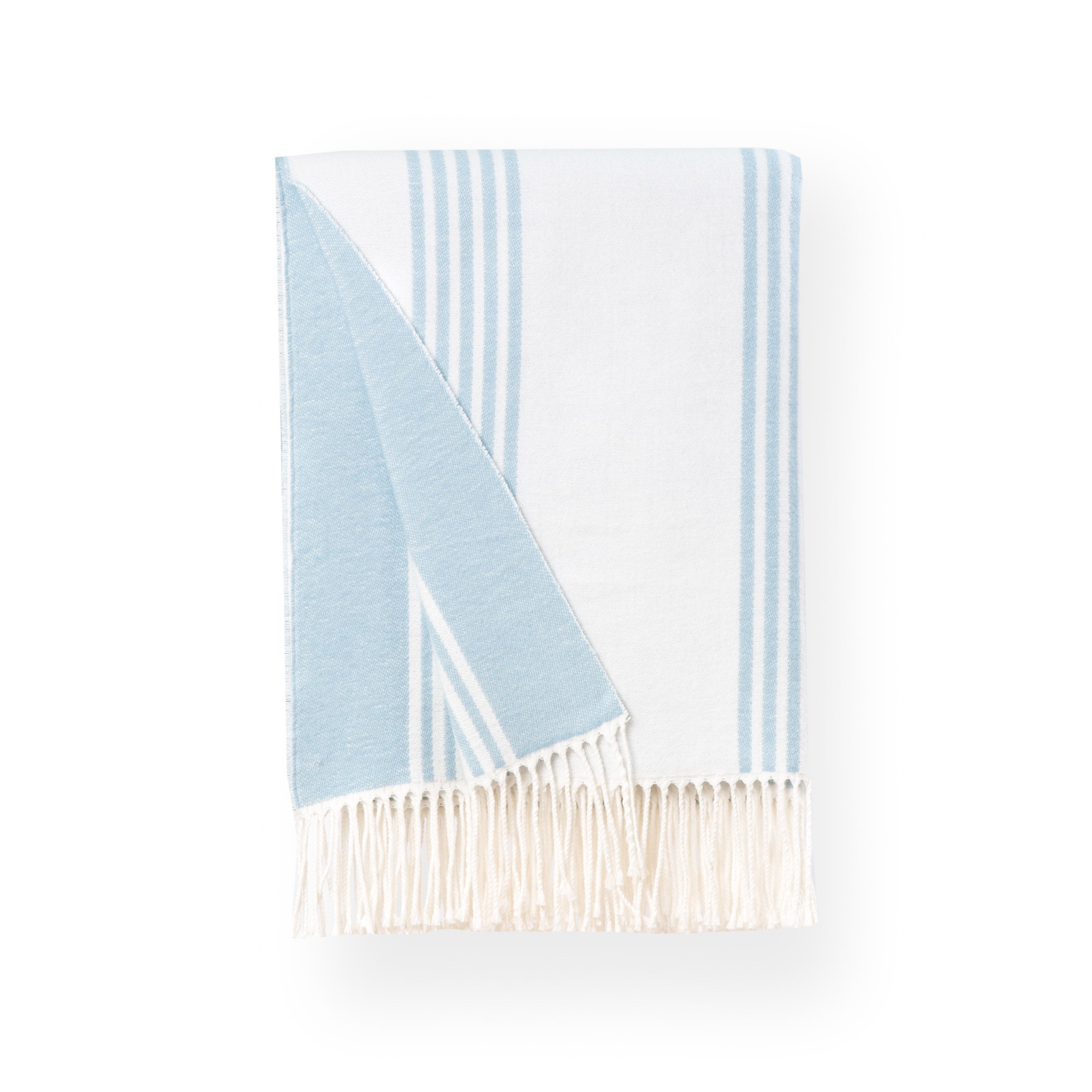 Coastal Baby Blue Vertical Stripes Fr...
