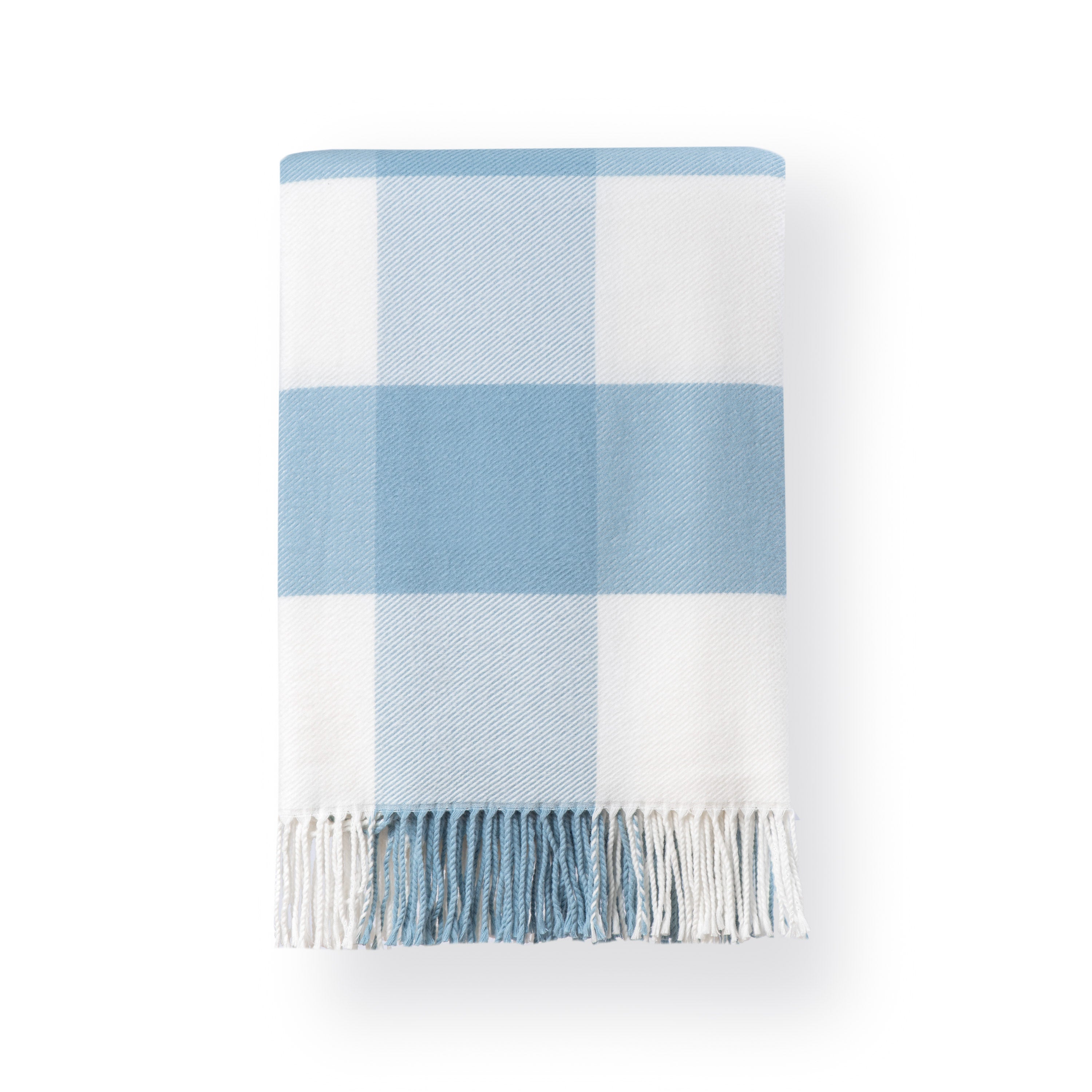 Coastal Buffalo Plaid Blanket, Classic Pattern with Fringe, Baby