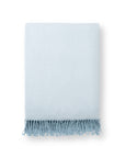 Coastal Throw Blanket, Herringbone with Fringe, Baby Blue, 52"x72"