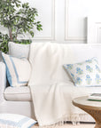 Light gray throw blanket