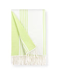 Rivora Stripes, Green Throw Blanket, Woven Stripes with Tassels, 50"x70"