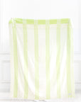 Rivora Stripes, Green Throw Blanket, Woven Stripes with Tassels, 50"x70"
