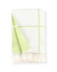 Viora Plaid, Green Plaid Throw Blanket, Woven with tassels, 50"x70"
