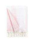 Rivora Stripes, Pink Throw Blanket, Woven Stripes with Tassels, 50"x70"