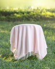 Rivora Stripes, Pink Throw Blanket, Woven Stripes with Tassels, 50"x70"