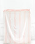 Rivora Stripes, Pink Throw Blanket, Woven Stripes with Tassels, 50"x70"