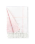 Viora Plaid, Light Pink Throw Blanket, Woven Plaid with Tassels, 50"x70"