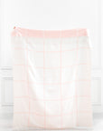 Viora Plaid, Light Pink Throw Blanket, Woven Plaid with Tassels, 50"x70"