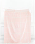 Viora Plaid, Light Pink Throw Blanket, Woven Plaid with Tassels, 50"x70"