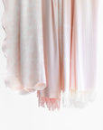 Viora Plaid, Light Pink Throw Blanket, Woven Plaid with Tassels, 50"x70"