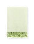Vayla, Green Throw Blanket, Woven Herringbone with tassels, 50"x70"