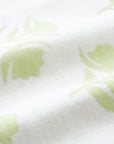 Niceane Flowers, Light Green Throw Blanket, Woven Flowers with Piping, 50"x70"