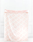 Niceane Flowers, Light Pink Throw Blanket, Woven Flowers with Piping, 50"x70"