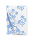 Niceane Flowers, Blue Floral Throw Blanket, Woven Flowers with Piping, 50"x70"