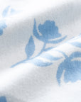 Niceane Flowers, Blue Floral Throw Blanket, Woven Flowers with Piping, 50"x70"