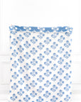 Niceane Flowers, Blue Floral Throw Blanket, Woven Flowers with Piping, 50"x70"
