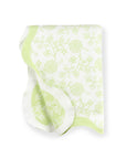 Avinelle Dahlia, Green Throw Blanket, Woven Dahlia with Scalloped Border, 50"x70"