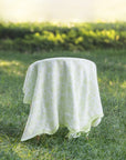 Avinelle Dahlia, Green Throw Blanket, Woven Dahlia with Scalloped Border, 50"x70"
