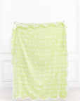 Avinelle Dahlia, Green Throw Blanket, Woven Dahlia with Scalloped Border, 50"x70"
