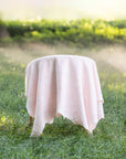 Avinelle Dahlia, Pink Throw Blanket, Woven Dahlia with Scalloped Border, 50"x70"