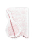 Avinelle Dahlia, Pink Throw Blanket, Woven Dahlia with Scalloped Border, 50"x70"