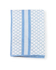 Palmira Stripes, Blue Throw Blanket, Woven Stripes and Tropical Leaves with Piping, 50"x70"