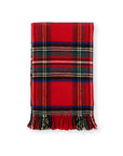 Royal Stewart Tartan Plaid, Merino Wool Christmas Throw Blanket, Red, 50"x70"