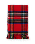 Royal Stewart Tartan Plaid, Christmas Throw Blanket, Red Woven with Tassels, 50"x70"