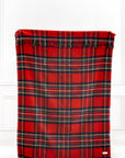 Royal Stewart Tartan Plaid, Merino Wool Christmas Throw Blanket, Red, 50"x70"