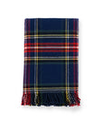 Royal Stewart Tartan Plaid, Merino Wool Cozy Throw Blanket, Navy Red, 50"x70"