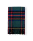 Black Watch Tartan Plaid, Merino Wool Decorative Throw Blanket, Hunter Green Navy, 50"x70"