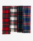 Black Watch Tartan Plaid, Merino Wool Decorative Throw Blanket, Hunter Green Navy, 50"x70"