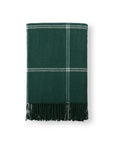 Chatham Windowpane, Merino Wool Plaid Throw Blanket, Hunter Green , 50"x70"