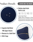 Coastal Hampton Style Outdoor Performance Pillow Cover, Solid with Fringe, Dark Navy Blue, 20"x20"