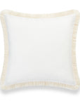 Coastal Indoor Outdoor Pillow Cover, Fringe, Solid White, 20"x20"