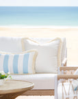 Coastal Indoor Outdoor Pillow Cover, Fringe, Solid White, 20"x20"