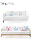 Coastal Hampton Style Indoor Outdoor Lumbar Pillow Cover, Fringe, Solid Baby Blue, 12"x20"