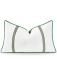 green stripe pillow cover