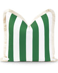 green stripe pillow cover