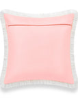 Tropical Indoor Outdoor Pillow Cover, Leopard Fringe, Pink, 20"x20"