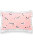Tropical Indoor Outdoor Lumbar Pillow Cover, Leopard Fringe, Pink, 12"x20"