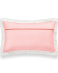 Tropical Indoor Outdoor Lumbar Pillow Cover, Leopard Fringe, Pink, 12"x20"