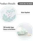 Fall Coastal Indoor Outdoor Pillow Cover, Floral Tassel, Muted Aqua, 18"x18"