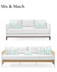Fall Coastal Indoor Outdoor Pillow Cover, Stripe Fringe, Muted Aqua, 20"x20"