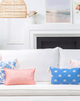 Coastal Indoor Outdoor Bolster Pillow Cover, Stripe, Blush Pink, 6"x20"