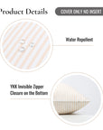 Fall Coastal Indoor Outdoor Pillow Cover, Stripe, Neutral Tan, 20"x20"