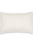 Fall Coastal Indoor Outdoor Lumbar Pillow Cover, Stripe, Neutral Tan, 12"x20"