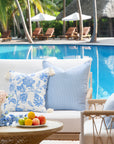 Coastal Indoor Outdoor Pillow Cover, Stripe, Cornflower Blue, 20"x20"