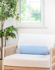 Coastal Indoor Outdoor Bolster Pillow Cover, Stripe, Cornflower Blue, 6"x20"