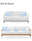 Coastal Indoor Outdoor Lumbar Pillow Cover, Floral Tassel, Cornflower Blue, 12"x20"